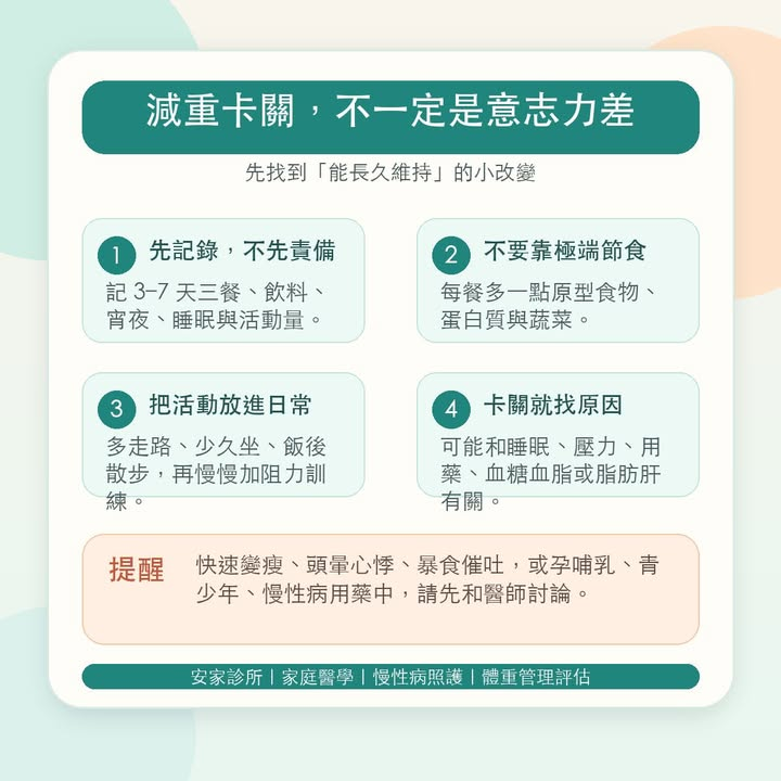 減重不是少吃一餐，而是把「可以長久維持」的生活節奏找回來。